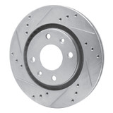 R1 89-91 Peugeot 405 Front Left Drilled & Slotted Silver Brake Rotor
