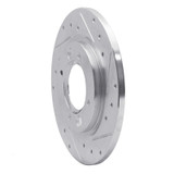 R1 71-89 Peugeot 504 Rear Right Drilled & Slotted Silver Brake Rotor