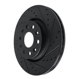 R1 18-25 Jeep Gladiator Front Right Drilled & Slotted Black Brake Rotor