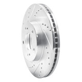 R1 97-01 Infiniti Q45 Front Left Drilled & Slotted Silver Brake Rotor
