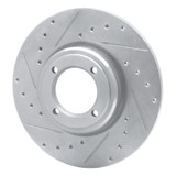 R1 69-89 Peugeot 504 Front Left Drilled & Slotted Silver Brake Rotor