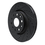 R1 18-25 Jeep Gladiator Front Left Drilled & Slotted Black Brake Rotor