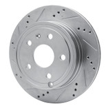 R1 09-20 Chevrolet Express 4500 Rear Left Drilled & Slotted Silver Brake Rotor
