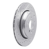 R1 10-13 Land Rover Range Rover Sport Rear Left Drilled & Slotted Silver Brake Rotor