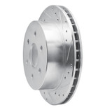 R1 03-05 Chevrolet Express 2500 Rear Right Drilled & Slotted Silver Brake Rotor