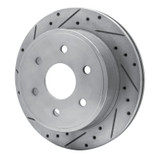 R1 03-05 Chevrolet Express 2500 Rear Left Drilled & Slotted Silver Brake Rotor