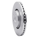 R1 03-09 Volvo XC90 Front Left Drilled & Slotted Silver Brake Rotor