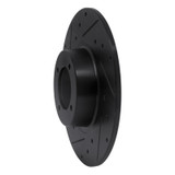 R1 62-80 MG MGB Front Left Drilled & Slotted Black Brake Rotor