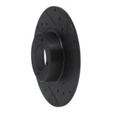 R1 62-80 MG MGB Front Right Drilled & Slotted Black Brake Rotor