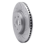 R1 18-20 Genesis G80 Front Right Drilled & Slotted Silver Brake Rotor