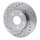 R1 82-84 Buick SKYHAWK Front Left Drilled & Slotted Silver Brake Rotor