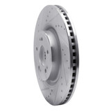 R1 18-20 Genesis G80 Front Left Drilled & Slotted Silver Brake Rotor