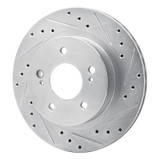 R1 87-89 Nissan 300ZX Rear Right Drilled & Slotted Silver Brake Rotor