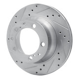 R1 87-97 Porsche 944 Except Turbo Rear Left Drilled & Slotted Silver Brake Rotor