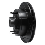 R1 80-85 Ford F-250 2WD (Excl Super Duty) Front Right Drilled & Slotted Black Brake Rotor