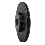 R1 16-25 Fiat 124 Spider Front Right Drilled & Slotted Black Brake Rotor