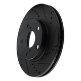 R1 01-05 Toyota RAV4 Front Right Drilled & Slotted Black Brake Rotor