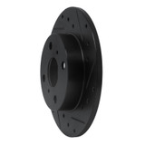R1 85-86 Toyota MR2 Rear Right Drilled & Slotted Black Brake Rotor