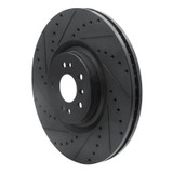 R1 07-09 Mercedes-Benz GL320 Front Left Drilled & Slotted Black Brake Rotor
