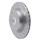 R1 03-08 Infiniti G35 Rear Right Drilled & Slotted Silver Brake Rotor