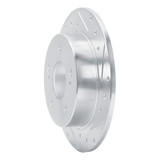 R1 94-98 Nissan 240SX Rear Right Drilled & Slotted Silver Brake Rotor