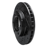 R1 71-91 Chevrolet K10 Front Left Drilled & Slotted Black Brake Rotor