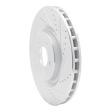 R1 07-14 Ford Mustang Front Right Drilled & Slotted Silver Brake Rotor