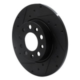 R1 15-25 Alfa Romeo Tonale Rear Left Drilled & Slotted Black Brake Rotor