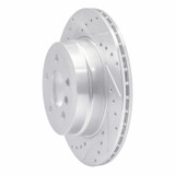 R1 07-19 BMW X6 Rear Left Drilled & Slotted Silver Brake Rotor