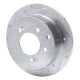 R1 10-13 Kia Forte5 Rear Left Drilled & Slotted Silver Brake Rotor