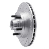 R1 1988-1991 Chevrolet C1500 Front Left Drilled & Slotted Silver Brake Rotor