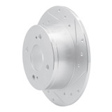 R1 1979-1981 Nissan Maxima Rear Right Drilled & Slotted Silver Brake Rotor