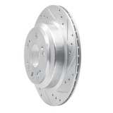 R1 2005-2012 Acura RL Rear Right Drilled & Slotted Silver Brake Rotor
