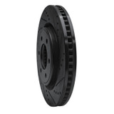 R1 2021-2025 Ford F-150 4WD Front Right Drilled & Slotted Black Brake Rotor