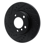 R1 11-16 Mini Cooper Paceman Front Left Drilled & Slotted Black Brake Rotor