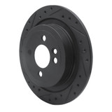 R1 09-14 Mini Cooper (Excl Clubman) Rear Left Drilled & Slotted Black Brake Rotor