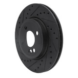R1 07-15 Mini Cooper Clubman Front Left Drilled & Slotted Black Brake Rotor