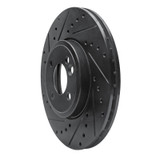 R1 02-06 Mini Cooper (Excl Clubman) Front Left Drilled & Slotted Black Brake Rotor
