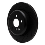 R1 17-25 BMW 430I Right Rear Drilled & Slotted Black Brake Rotor