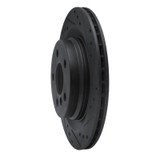 R1 16-26 BMW 228I Gran Coupe Rear Right Drilled & Slotted Black Brake Rotor