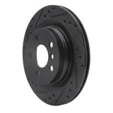 R1 16-26 BMW 228I Gran Coupe Rear Left Drilled & Slotted Black Brake Rotor