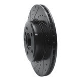 R1 04-10 BMW X3 Front Left Drilled & Slotted Black Brake Rotor