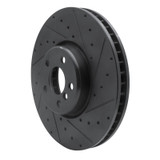 R1 16-25 BMW 230I xDrive Right Front Drilled & Slotted Black Brake Rotor