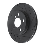 R1 14-21 BMW i3 Front Right Drilled & Slotted Black Brake Rotor