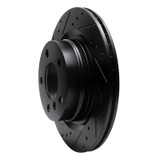 R1 06-21 BMW 228I xDrive Rear Left Drilled & Slotted Black Brake Rotor