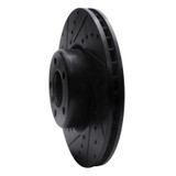 R1 12-21 BMW 228I Front Left Drilled & Slotted Black Brake Rotor