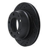 R1 69-83 Porsche 911 Rear Left Drilled & Slotted Black Brake Rotor