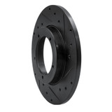 R1 65-76 Porsche 911 Front Right Drilled & Slotted Black Brake Rotor