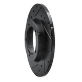 R1 65-76 Porsche 911 Front Left Drilled & Slotted Black Brake Rotor