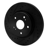 R1 06-17 Suzuki Grand Vitara Front Left Drilled & Slotted Black Brake Rotor